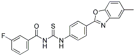 3-FLUORO-N-({[4-(5-METHYL-1,3-BENZOXAZOL-2-YL)PHENYL]AMINO}CARBONOTHIOYL)BENZAMIDE Struktur