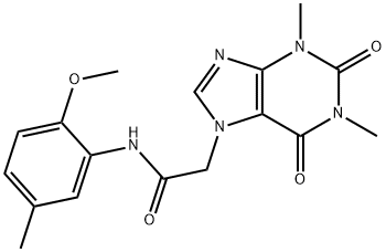 2-(1,3-DIMETHYL-2,6-DIOXO-1,2,3,6-TETRAHYDRO-7H-PURIN-7-YL)-N-(2-METHOXY-5-METHYLPHENYL)ACETAMIDE Struktur