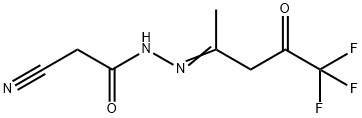 2-CYANO-N'-[(Z)-4,4,4-TRIFLUORO-1-METHYL-3-OXOBUTYLIDENE]ACETOHYDRAZIDE Struktur