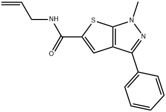 N-ALLYL-1-METHYL-3-PHENYL-1H-THIENO[2,3-C]PYRAZOLE-5-CARBOXAMIDE Struktur