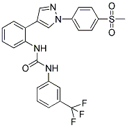 N-[2-(1-(4-(METHYLSULPHONYL)PHENYL)-1H-PYRAZOL-4-YL)PHENYL]-N'-(3-(TRIFLUOROMETHYL)PHENYL)UREA Struktur