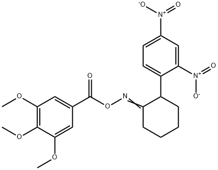 5-[(([2-(2,4-DINITROPHENYL)CYCLOHEXYLIDEN]AMINO)OXY)CARBONYL]-1,2,3-TRIMETHOXYBENZENE Struktur