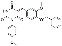 (Z)-5-(4-(BENZYLOXY)-3-METHOXYBENZYLIDENE)-1-(4-METHOXYPHENYL)PYRIMIDINE-2,4,6(1H,3H,5H)-TRIONE Struktur