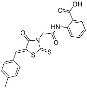 2-(([(5Z)-5-(4-METHYLBENZYLIDENE)-4-OXO-2-THIOXO-1,3-THIAZOLIDIN-3-YL]ACETYL)AMINO)BENZOIC ACID Struktur