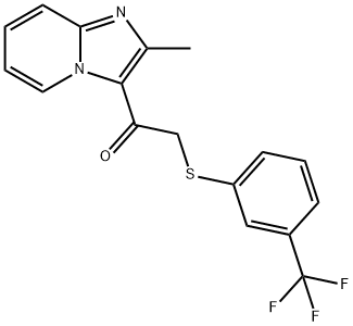 1-(2-METHYLIMIDAZO[1,2-A]PYRIDIN-3-YL)-2-([3-(TRIFLUOROMETHYL)PHENYL]SULFANYL)-1-ETHANONE Struktur