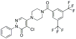 5-(4-[3,5-BIS(TRIFLUOROMETHYL)BENZOYL]PIPERAZINO)-4-CHLORO-2-PHENYLPYRIDAZIN-3(2H)-ONE Struktur