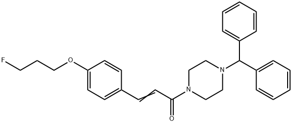 (E)-1-(4-BENZHYDRYLPIPERAZINO)-3-[4-(3-FLUOROPROPOXY)PHENYL]-2-PROPEN-1-ONE Struktur