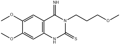 4-IMINO-6,7-DIMETHOXY-3-(3-METHOXYPROPYL)-3,4-DIHYDRO-2(1H)-QUINAZOLINETHIONE Struktur