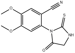 4,5-DIMETHOXY-2-(5-OXO-2-THIOXO-1-IMIDAZOLIDINYL)BENZENECARBONITRILE Struktur