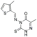 6-METHYL-4-[(3-METHYL-THIOPHEN-2-YLMETHYLENE)-AMINO]-3-THIOXO-3,4-DIHYDRO-2H-[1,2,4]TRIAZIN-5-ONE Struktur