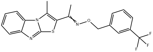 1-(3-METHYL[1,3]THIAZOLO[3,2-A][1,3]BENZIMIDAZOL-2-YL)-1-ETHANONE O-[3-(TRIFLUOROMETHYL)BENZYL]OXIME Struktur