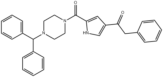 1-(5-[(4-BENZHYDRYLPIPERAZINO)CARBONYL]-1H-PYRROL-3-YL)-2-PHENYL-1-ETHANONE Struktur