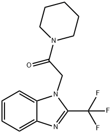 1-PIPERIDINO-2-[2-(TRIFLUOROMETHYL)-1H-1,3-BENZIMIDAZOL-1-YL]-1-ETHANONE Struktur