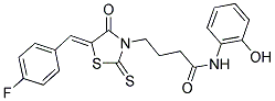 4-[(5Z)-5-(4-FLUOROBENZYLIDENE)-4-OXO-2-THIOXO-1,3-THIAZOLIDIN-3-YL]-N-(2-HYDROXYPHENYL)BUTANAMIDE Struktur