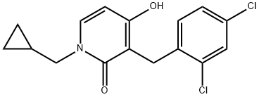 1-(CYCLOPROPYLMETHYL)-3-(2,4-DICHLOROBENZYL)-4-HYDROXY-2(1H)-PYRIDINONE Struktur