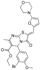 (Z)-ETHYL 5-(3-BROMO-4-METHOXYPHENYL)-7-METHYL-2-((5-MORPHOLINOFURAN-2-YL)METHYLENE)-3-OXO-3,5-DIHYDRO-2H-THIAZOLO[3,2-A]PYRIMIDINE-6-CARBOXYLATE Struktur