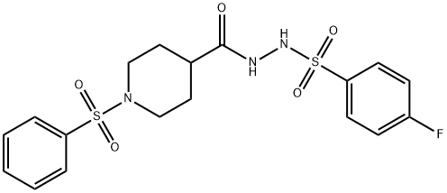 4-FLUORO-N'-([1-(PHENYLSULFONYL)-4-PIPERIDINYL]CARBONYL)BENZENESULFONOHYDRAZIDE Struktur