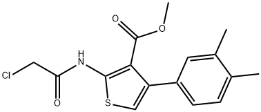 3-THIOPHENECARBOXYLIC ACID, 2-[(2-CHLOROACETYL)AMINO]-4-(3,4-DIMETHYLPHENYL)-, METHYL ESTER Struktur