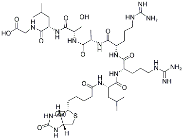 BIOTIN-LEU-ARG-ARG-ALA-SER-LEU-GLY-OH Struktur