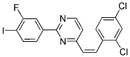 4-[(Z)-2-(2,4-DICHLOROPHENYL)ETHENYL]-2-(3-FLUORO-4-IODOPHENYL)PYRIMIDINE Struktur