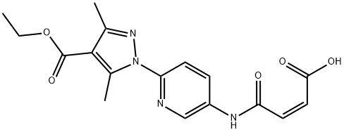 (Z)-4-((6-[4-(ETHOXYCARBONYL)-3,5-DIMETHYL-1H-PYRAZOL-1-YL]-3-PYRIDINYL)AMINO)-4-OXO-2-BUTENOIC ACID Struktur