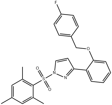 3-(2-[(4-FLUOROBENZYL)OXY]PHENYL)-1-(MESITYLSULFONYL)-1H-PYRAZOLE Struktur