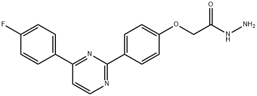 2-(4-[4-(4-FLUOROPHENYL)-2-PYRIMIDINYL]PHENOXY)ACETOHYDRAZIDE Struktur