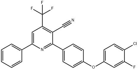 2-[4-(4-CHLORO-3-FLUOROPHENOXY)PHENYL]-6-PHENYL-4-(TRIFLUOROMETHYL)NICOTINONITRILE Struktur