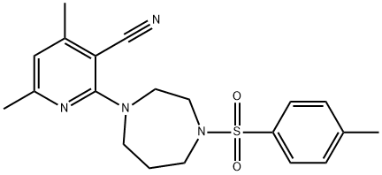 4,6-DIMETHYL-2-(4-[(4-METHYLPHENYL)SULFONYL]-1,4-DIAZEPAN-1-YL)NICOTINONITRILE Struktur