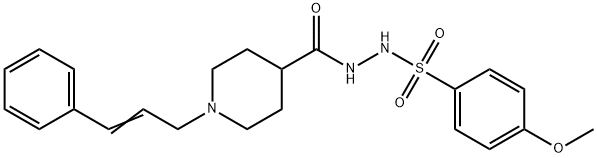 4-METHOXY-N'-((1-[(E)-3-PHENYL-2-PROPENYL]-4-PIPERIDINYL)CARBONYL)BENZENESULFONOHYDRAZIDE Structure