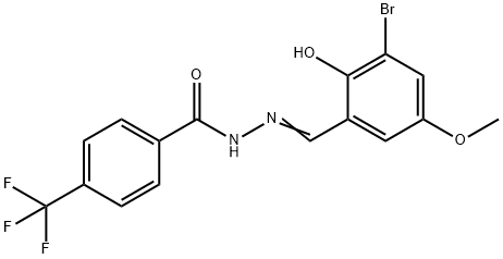 N'-[(E)-(3-BROMO-2-HYDROXY-5-METHOXYPHENYL)METHYLIDENE]-4-(TRIFLUOROMETHYL)BENZENECARBOHYDRAZIDE Struktur