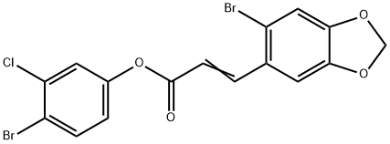 4-BROMO-3-CHLOROPHENYL (E)-3-(6-BROMO-1,3-BENZODIOXOL-5-YL)-2-PROPENOATE Struktur