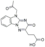 3-[3-OXO-5-(2-OXOPROPYL)-3,5-DIHYDRO[1,2,4]TRIAZINO[2,3-A]BENZIMIDAZOL-2-YL]PROPANOIC ACID Struktur