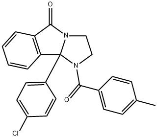 9B-(4-CHLOROPHENYL)-1-(4-METHYLBENZOYL)-1,2,3,9B-TETRAHYDRO-5H-IMIDAZO[2,1-A]ISOINDOL-5-ONE Struktur