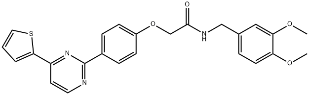 N-(3,4-DIMETHOXYBENZYL)-2-(4-[4-(2-THIENYL)-2-PYRIMIDINYL]PHENOXY)ACETAMIDE Struktur