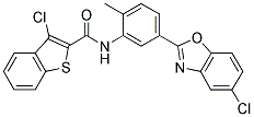 3-CHLORO-N-[5-(5-CHLORO-1,3-BENZOXAZOL-2-YL)-2-METHYLPHENYL]-1-BENZOTHIOPHENE-2-CARBOXAMIDE Struktur