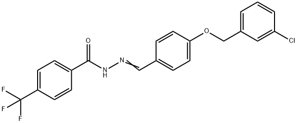 N'-((E)-(4-[(3-CHLOROBENZYL)OXY]PHENYL)METHYLIDENE)-4-(TRIFLUOROMETHYL)BENZENECARBOHYDRAZIDE Struktur