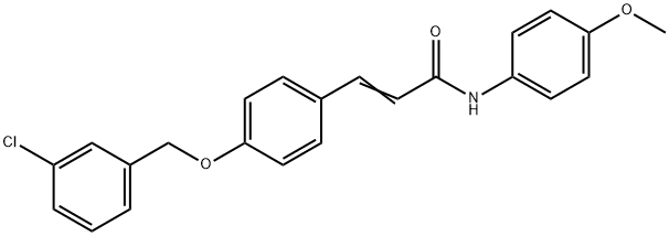 (E)-3-(4-[(3-CHLOROBENZYL)OXY]PHENYL)-N-(4-METHOXYPHENYL)-2-PROPENAMIDE Struktur