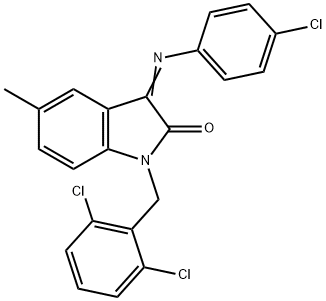 3-[(4-CHLOROPHENYL)IMINO]-1-(2,6-DICHLOROBENZYL)-5-METHYL-1,3-DIHYDRO-2H-INDOL-2-ONE Struktur