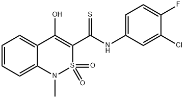 N-(3-CHLORO-4-FLUOROPHENYL)-4-HYDROXY-1-METHYL-2,2-DIOXO-1,2-DIHYDRO-2LAMBDA6,1-BENZOTHIAZINE-3-CARBOTHIOAMIDE Struktur