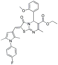 (Z)-ETHYL 2-((1-(4-FLUOROPHENYL)-2,5-DIMETHYL-1H-PYRROL-3-YL)METHYLENE)-5-(2-METHOXYPHENYL)-7-METHYL-3-OXO-3,5-DIHYDRO-2H-THIAZOLO[3,2-A]PYRIMIDINE-6-CARBOXYLATE Struktur