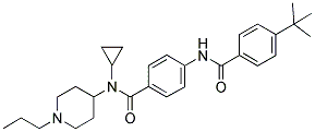 4-[(4-TERT-BUTYLBENZOYL)AMINO]-N-CYCLOPROPYL-N-(1-PROPYLPIPERIDIN-4-YL)BENZAMIDE Struktur