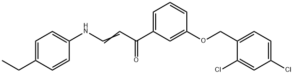 (E)-1-(3-[(2,4-DICHLOROBENZYL)OXY]PHENYL)-3-(4-ETHYLANILINO)-2-PROPEN-1-ONE Struktur