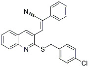 (Z)-3-(2-[(4-CHLOROBENZYL)SULFANYL]-3-QUINOLINYL)-2-PHENYL-2-PROPENENITRILE Struktur