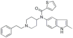 N-[2-METHYL-1H-INDOL-5-YL]-N-[1-(2-PHENYLETHYL)PIPERIDIN-4-YL]THIOPHENE-2-CARBOXAMIDE Struktur