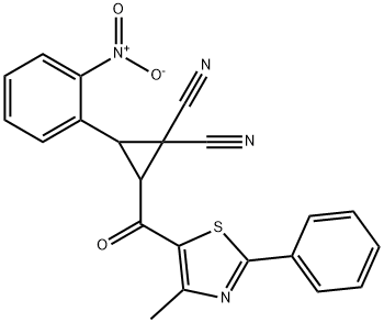 2-[(4-METHYL-2-PHENYL-1,3-THIAZOL-5-YL)CARBONYL]-3-(2-NITROPHENYL)-1,1-CYCLOPROPANEDICARBONITRILE Struktur