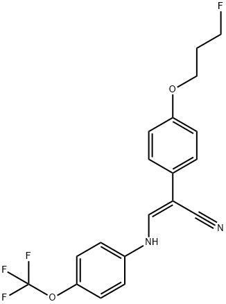 (Z)-2-[4-(3-FLUOROPROPOXY)PHENYL]-3-[4-(TRIFLUOROMETHOXY)ANILINO]-2-PROPENENITRILE Struktur