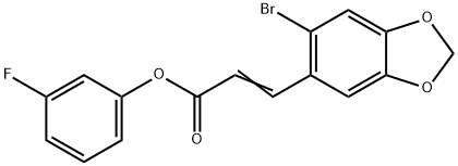 3-FLUOROPHENYL (E)-3-(6-BROMO-1,3-BENZODIOXOL-5-YL)-2-PROPENOATE Struktur