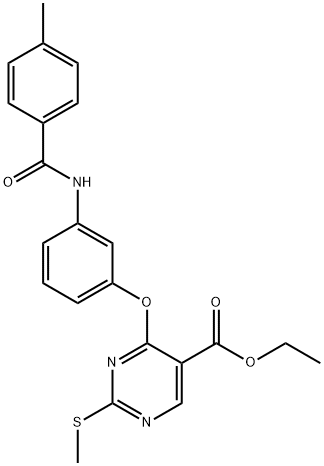 ETHYL 4-(3-[(4-METHYLBENZOYL)AMINO]PHENOXY)-2-(METHYLSULFANYL)-5-PYRIMIDINECARBOXYLATE Struktur