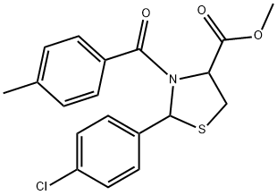 METHYL 2-(4-CHLOROPHENYL)-3-(4-METHYLBENZOYL)-1,3-THIAZOLANE-4-CARBOXYLATE Struktur